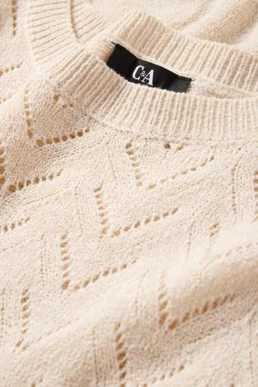 Dona - Jersei de punt de mitja - de màniga curta - beix