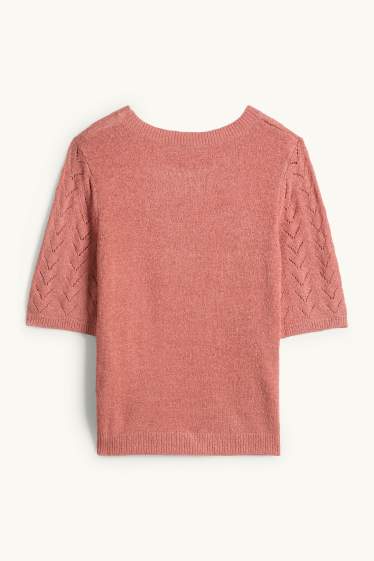 Dona - Jersei de punt de mitja - de màniga curta - rosa fosc