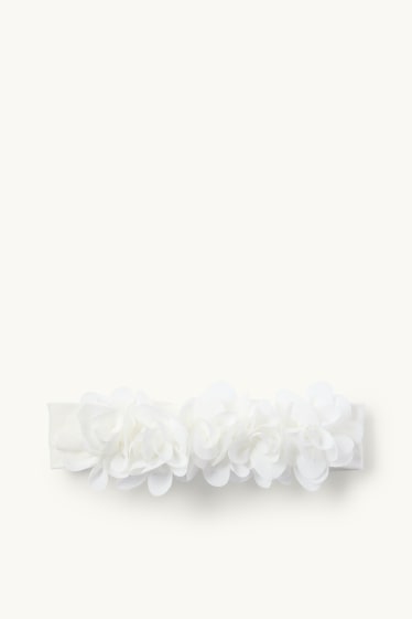 Bébés filles - Petites fleurs - bandeau cheveux pour bébé - blanc