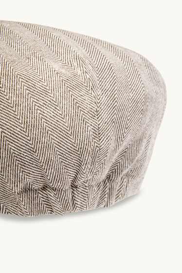 Men - Flat cap with linen content - patterned - light gray