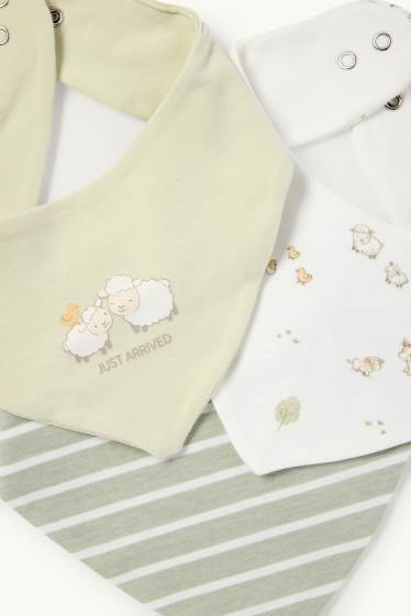 Bébés garçons - Lot de 3 - ferme - bavoir pour bébé - blanc / vert
