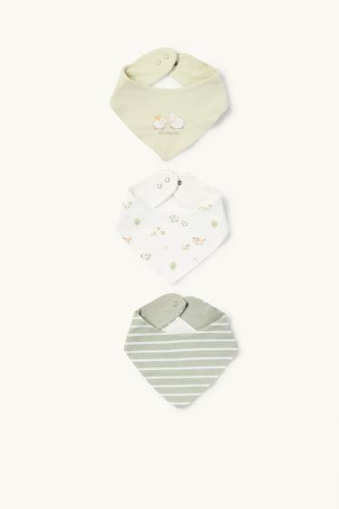 Bébés garçons - Lot de 3 - ferme - bavoir pour bébé - blanc / vert