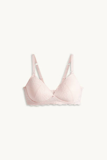 Women - Non-wired nursing bra - padded - rose