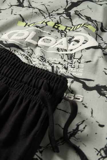 Enfants garçons - Ensemble - T-shirt et short - 2 pièces - vert clair