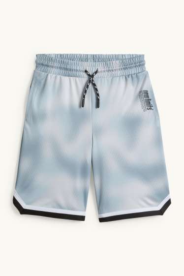 Kinderen: jongens - Sportshort - met patroon - lichtturquoise