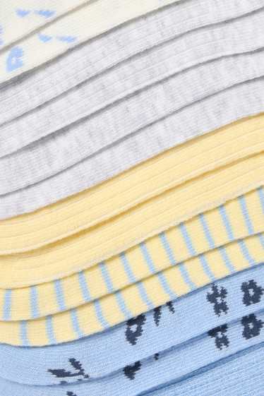 Copii - Fete - Multipack 7 perechi - flori - șosete sub gleznă cu motive - multicolor