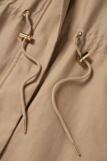 Kobiety - Parka z kapturem - hydrofobowa - kaki