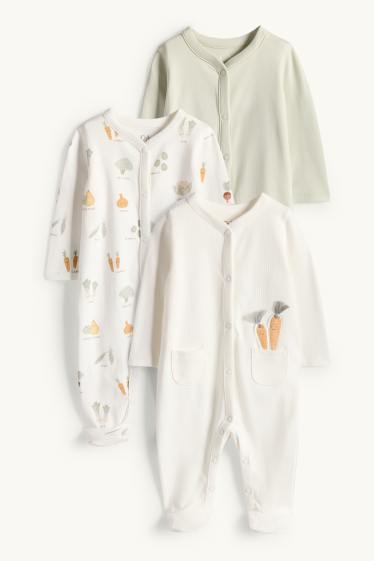 Baby Jungen - Multipack 3er - Gemüse - Baby-Schlafanzug - mintgrün