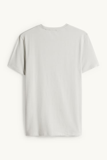 Herren - T-Shirt - Slim Fit - Flex - hellgrau