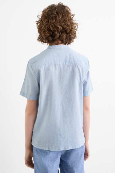 Enfants garçons - Chemisier avec teneur en lin - bleu clair