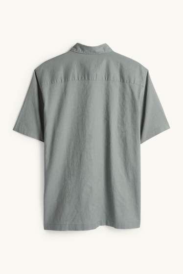 Unisex - Hemd - Regular Fit - Kent - Leinen-Mix - dunkelgrau