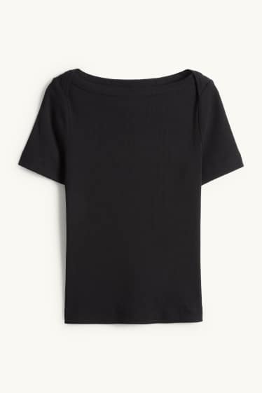 Femei - Tricou - slim fit - reiat - negru