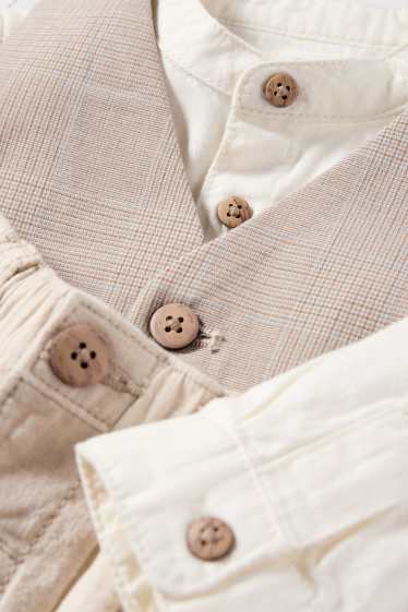 Bébés garçons - Tenue bébé - 3 pièces - blanc crème