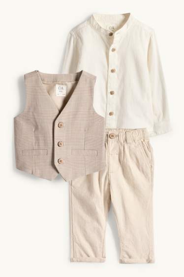 Bébés garçons - Tenue bébé - 3 pièces - blanc crème