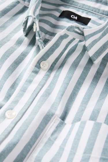 Herren - Hemd - Regular Fit - Kent - gestreift - grün / cremeweiss