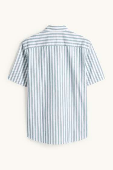 Herren - Hemd - Regular Fit - Kent - gestreift - grün / cremeweiss