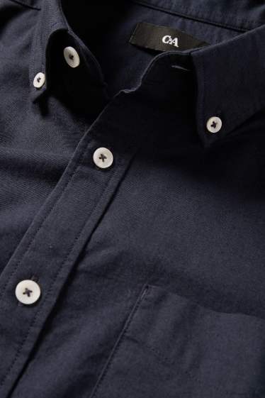 Hommes - Chemise - regular fit - col button-down - bleu foncé