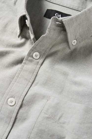 Hommes - Chemise - regular fit - col button-down - vert