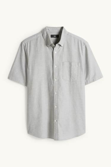 Hommes - Chemise - regular fit - col button-down - vert