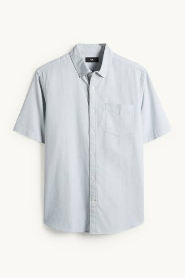 Hommes - Chemise - regular fit - col button-down - vert menthe