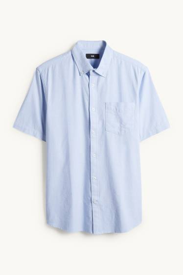 Hommes - Chemise - regular fit - col button-down - bleu clair