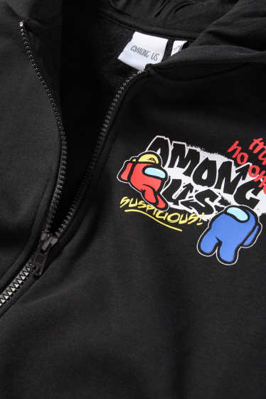 Children Boys - Among Us - zip-through hoodie - black