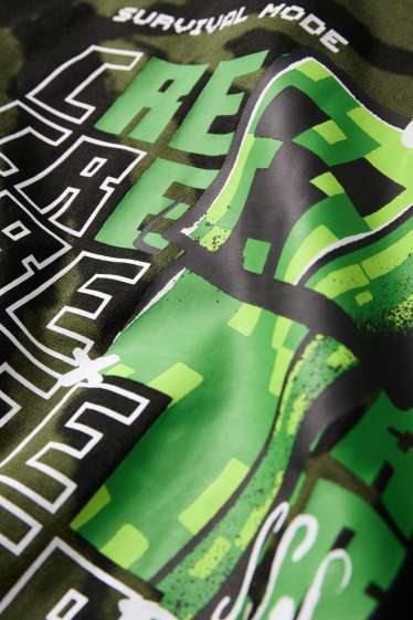 Enfants garçons - Minecraft - T-shirt - à motif - vert foncé