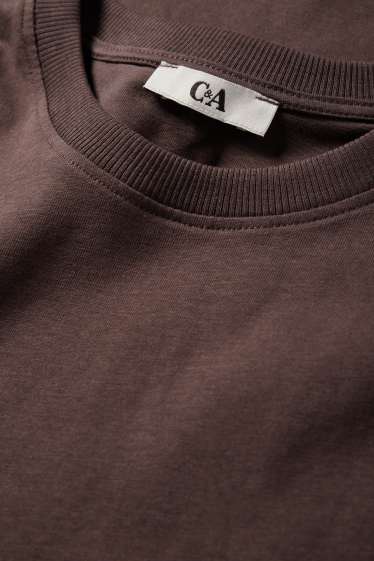 Dona - Samarreta de mànigues curtes - oversized - marró fosc