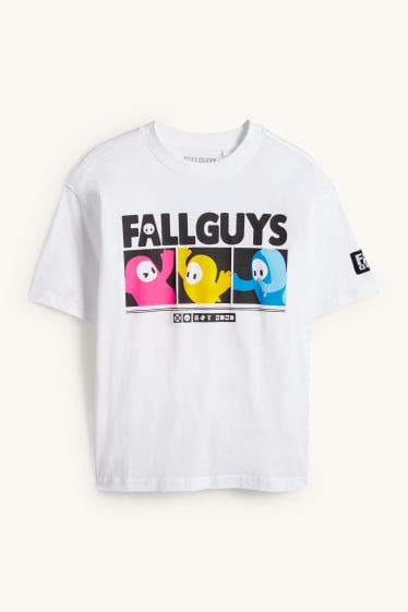 Kinder Buben - Fall Guys - Kurzarmshirt - weiß