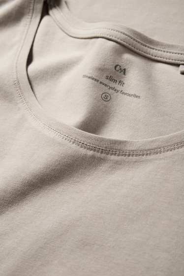 Dames - T-shirt - slim fit - licht beige