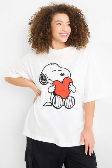 Damen - T-Shirt - Regular Fit - Peanuts - weiss