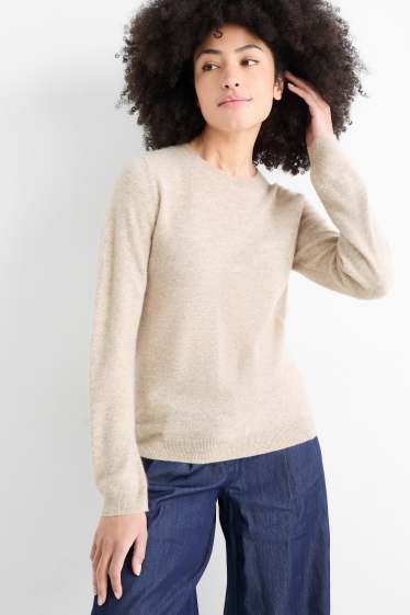 Femmes - Pull en cachemire - beige clair