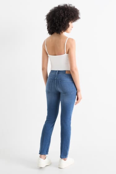 Damen - Slim Jeans - Mid Waist - Jog Denim - jeansblau