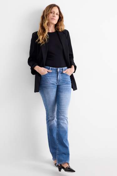 Women - Bootcut jeans - mid-rise waist - LYCRA® ADAPTIV fibre - blue denim