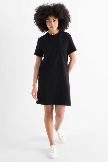 Femmes - Robe-T-shirt - straight fit - noir