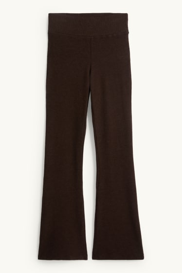 Dámské - Flared legíny - tmavohnědá