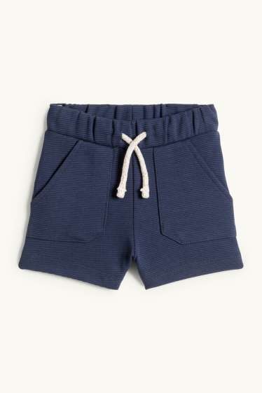 Baby Jungen - Baby-Sweatshorts - gerippt - dunkelblau