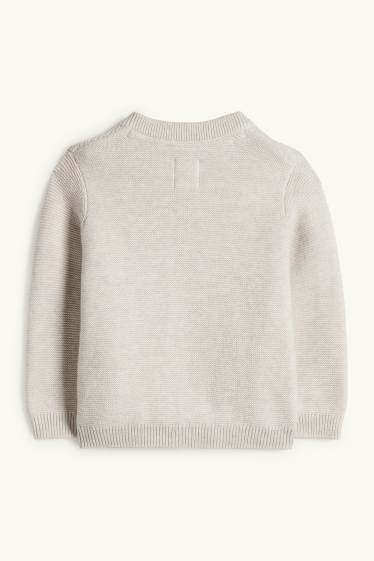 Bebeluși - băieți - Cardigan tricotat bebeluși - bej