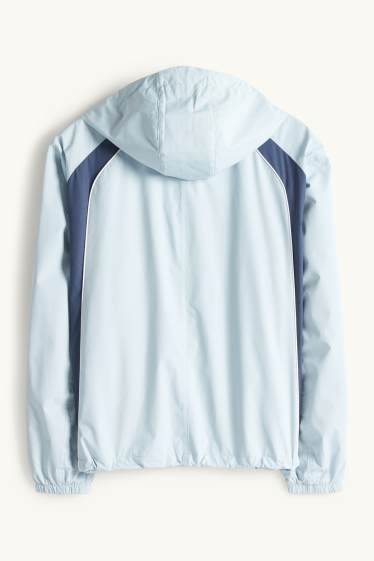 Herren - Jacke mit Kapuze - wasserabweisend - hellblau