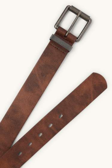 Heren - Riem - imitatieleer - bruin