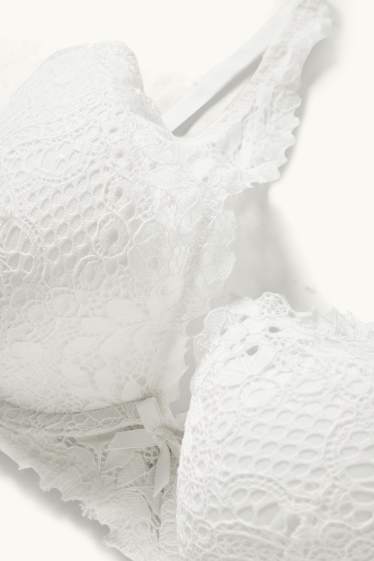 Women - Underwire bra - PLUNGE - padded - white