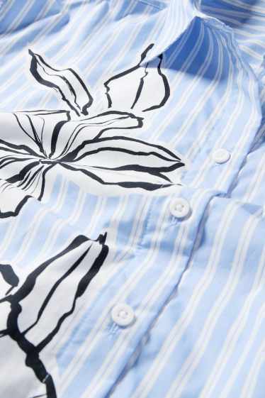 Femmes - Chemise - à rayures - blanc / bleu