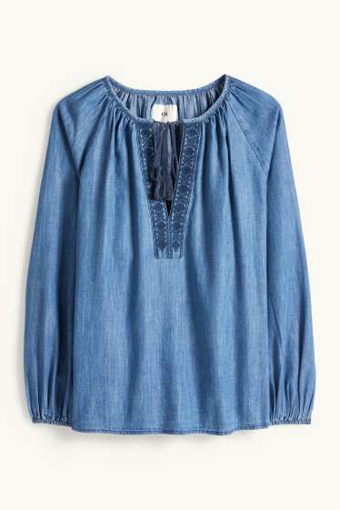 Women - Tunic - denim look - blue denim