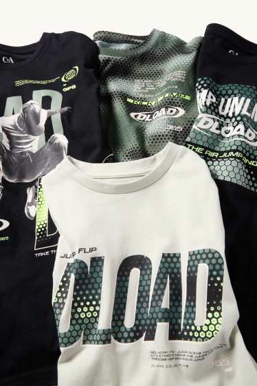 Kinderen: jongens - Set van 4 - T-shirt - zwart / wit