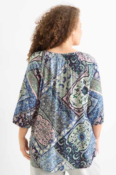 Femei - Bluză - cu model - albastru închis