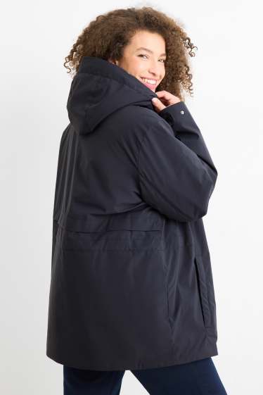 Damen - Jacke mit Kapuze - gefüttert - wasserabweisend - dunkelblau