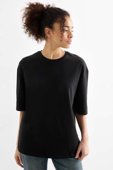 Kobiety - T-shirt - oversize - czarny