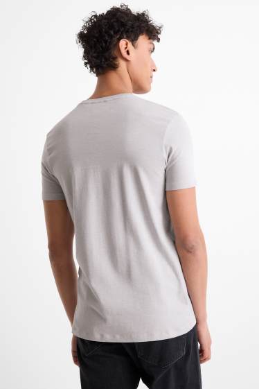 Herren - T-Shirt - Slim Fit - Flex - hellgrau