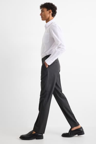Herren - Hose - Regular Fit - Stretch - strukturiert - dunkelgrau