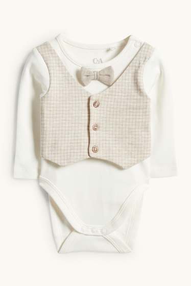 Bebeluși - băieți - Compleu bebeluși - 2 piese - crem